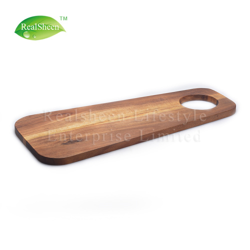 Tablero de filete de madera de acacia creativa con agujero para colgar