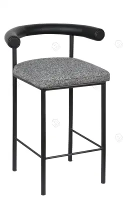 Imported microfiber leather black kashmir bar stool