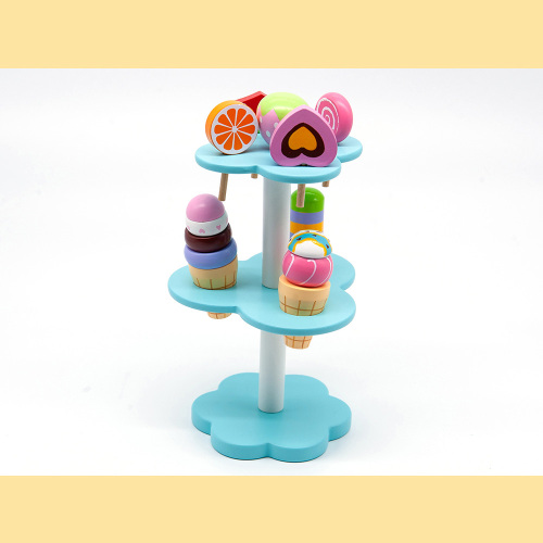 Jouets à bouton-poussoir en bois, jouet de couleur empilable en bois