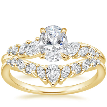 Colecție elegantă de verighete cu diamante de laborator din aur de 14K