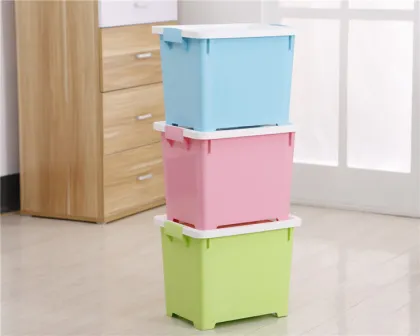 Household 20L Essentials with Lids And Sliding Wheels Storage Box