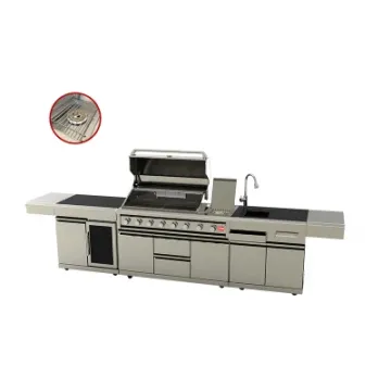 Commercial Kitchen Infrared BBQ Grill Sink Fridge Drawer Outdoor Cabinet