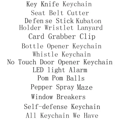 Assorted Pom Pom Ball Keychains and Self-Defense Sets