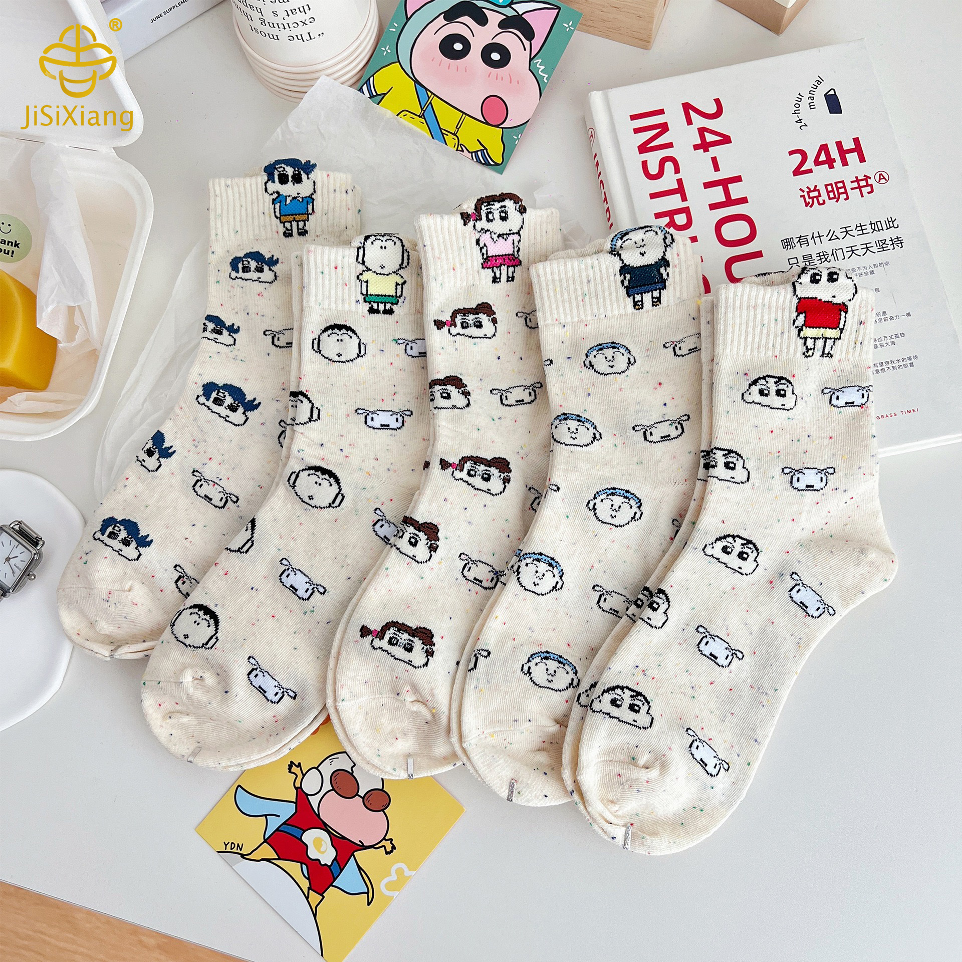 Korean cartoon crayon Shin-chan socks