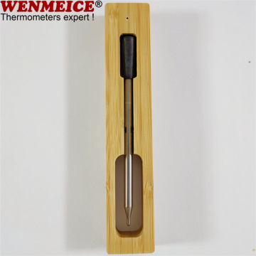 thermomètre numérique pour barbecue thermomètres à viande sans fil à dents bleues 6 sondes avec chargeur de base en bois