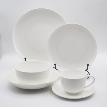Conjunto de placas brancas de ponte de porcelana de cerâmica Conjuntos de pratos brancos
