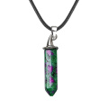 Ruby zoisite Hexagonal Prism GunBlack Wizard Cap Pendant Keychain