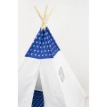 Blue Teepee For Kids Stars With Pillows