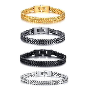 Bracciale a doppio strato 18k a catena osseo drago placcato - braccialetti punk all'ingrosso per uomini