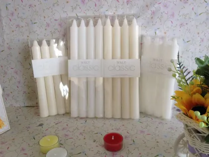White stick candle glass candle holders candle