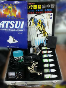 bronze tattoo machine set with 7inks