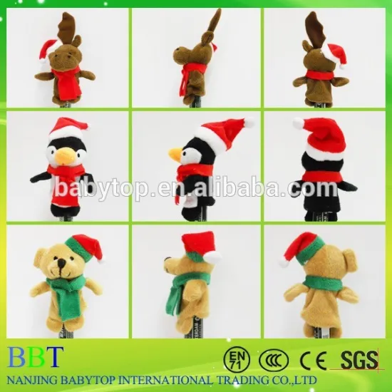 2016 mini plush educational christmas finger puppets toys