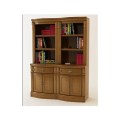 Bibliothèque en bois double classique avec armoire