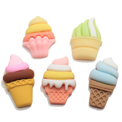 Colorful Summer Sweet Cone Resin Charms Food Artificial Craft Decoration Keychain Diy Deco Children Jewelry Parts