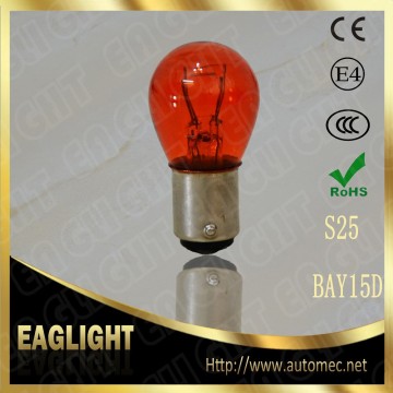 S25 BAY15D 12V P21/5W 1157 amber color automotive stop lamp turn signal light bulb