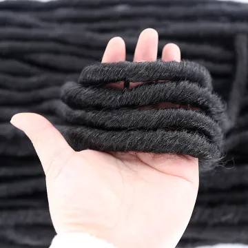 X-TRESS Black 20 Inch Long Soft Crochet Hair Braiding Hair Faux Locs Braids Straight Synthetic Afro Dreadlocks Hair Extensions