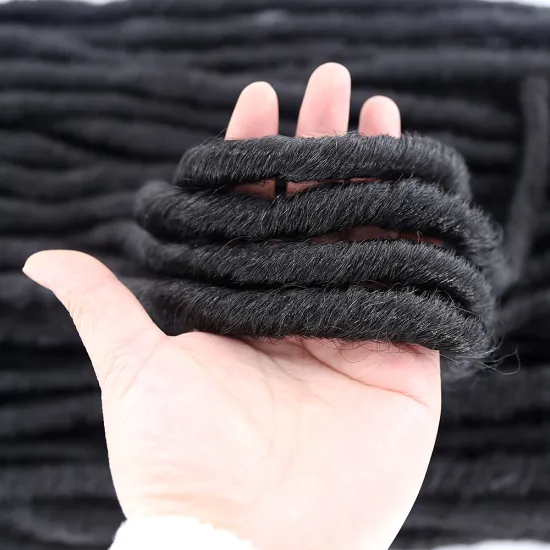 X-TRESS Black 20 Inch Long Soft Crochet Hair Braiding Hair Faux Locs Braids Straight Synthetic Afro Dreadlocks Hair Extensions