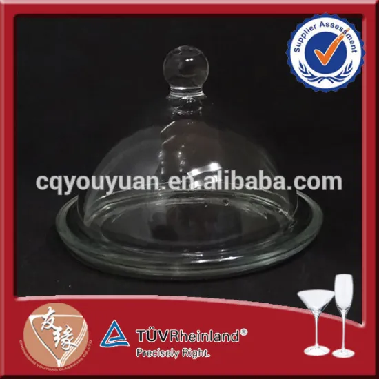 Transprent cheap glass cake stand cover
