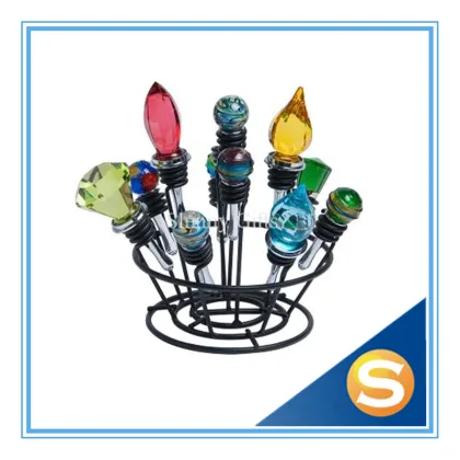 Wholesale Custom Design dice crystal wine stopper