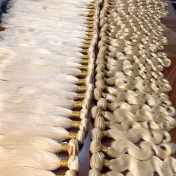 Wholesale blonde hair bundles raw virgin peruvian hair bundles vendors wholesale human extension bundle peruvian hair