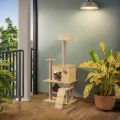 Large Luxury Cat Condo Tower Wooden Indoor Scratcher Multi Tier Climbing Structure Sleeping Cave Exercise Platform Strong Carton
