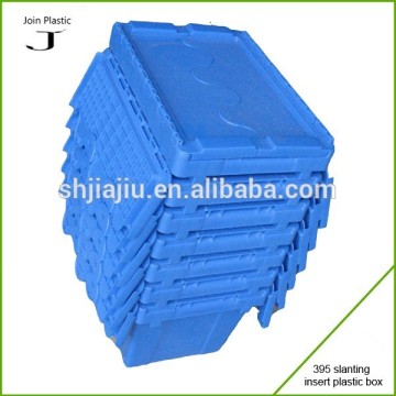 Popular plastic tote boxes with hinged lids