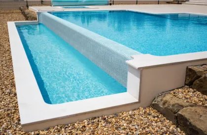Swimming Pools And Spas Blue Glass Mosaic Stickers