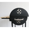 Gardete de jardim ao ar livre churrasco de barril de barril de tambor churrasqueira churrasqueira fumante com mesa lateral