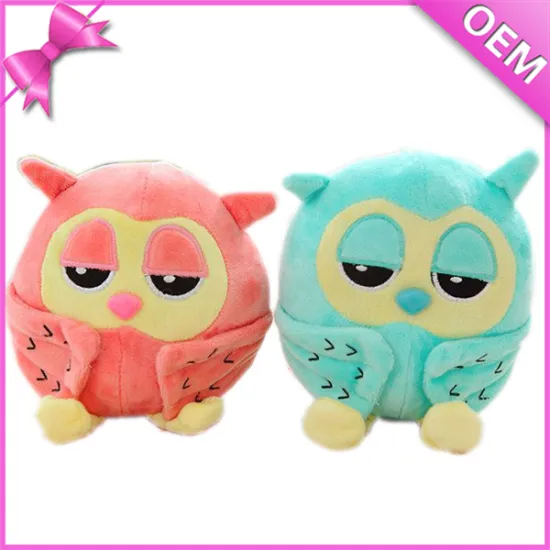 Colorful owl plush promotional plush owl with keychain giveaway owl stuffed Toy
