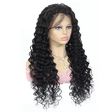 Natural Hairline Transparent Lace Frontal Vietnamese Human Hair Deep Wave Wig Vendor Swiss Lace Front Wig Pre Plucked Hairline