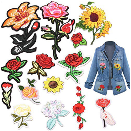 Applique Patch Rose Flower Bordir Besi Pada Bunga