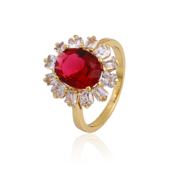 Luxury Brass CZ Ring with 18k Gold Plated