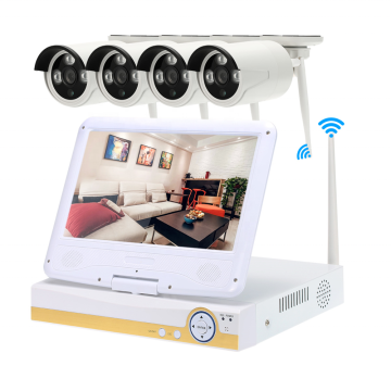 Plug and Play 4CH Wireless Camera Kit with 10.1 Inch LCD Touch Screen