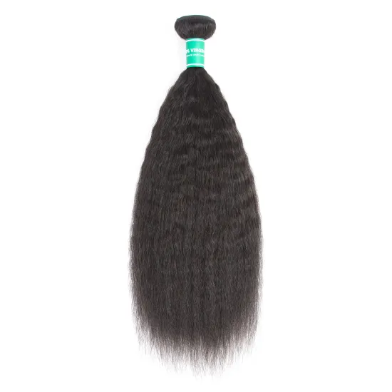 Salon Owners' Select 8A 30 32 34 36 Inch Brazilian Kinky Straight Yaki Hair Bundles Human Hair Weaves 100% Natural Human Hair