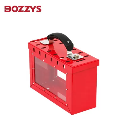 12-Padlock Combined Red Storage Group Lockout Box with Display Window