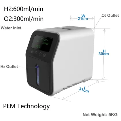 JH-H600 PEM Portable Hydrogen Inhalation Machine - 600ml Molecular Hydrogen Breathing Machine for Home