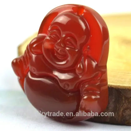 Natural agate Laughing Buddha Pendant Agate Pendant Gemstone Pendant