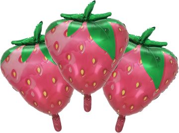 Red strawberry foil balloons
