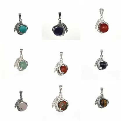 Wholesale Fashion Jewelry Amethyst Sphere Dragon Claw Pendant