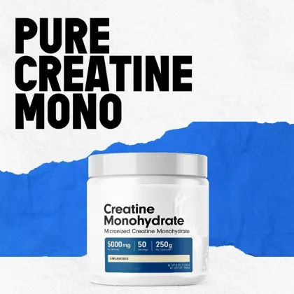 Micronized Creatine Monohydrate Powder 5000mg Pure Unflavored Private Label Supplement for Muscle Growth & Workout Performance