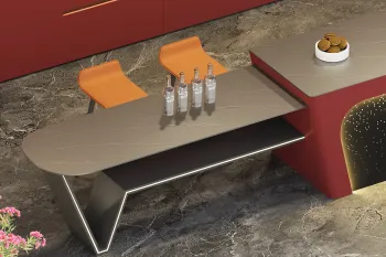 Home Indoor Bar Setup with Storage and Serving