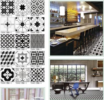 white and black style decor wall and floor tile 20*20