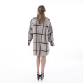 Fashion shirt style cashmere wool coat