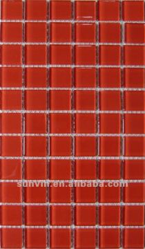 Luxury decoration material red crystal glass mosaic tile
