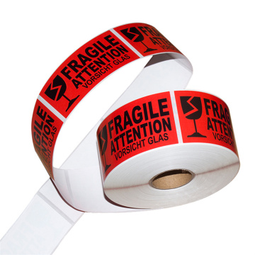 100x50mm warning fragile sticker