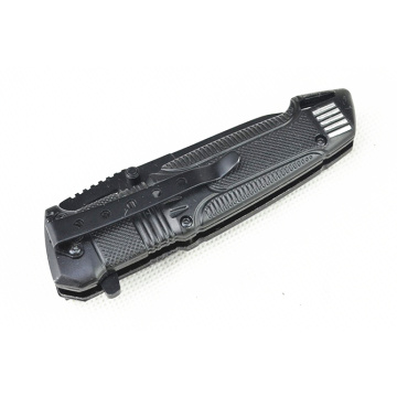 Schwarzes taktisches Taschenmesser mit LED-Licht