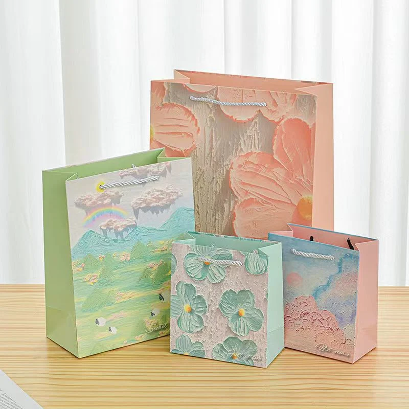 Custom Oil Painting Exquisite Printing Gift Box and Handbag Chocolate Cosmetics Costume Photo Album Postcard Packing Box