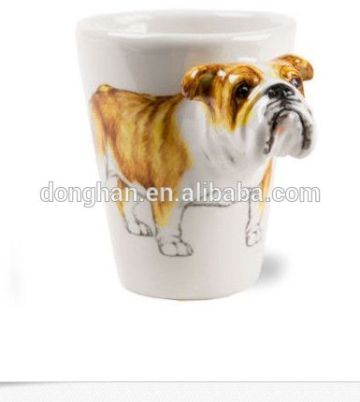 3D Mug ,Bull Dog Ceramic Hand Crafted Coffee Mug,Hand Paint Ceramic Coffee Mug
