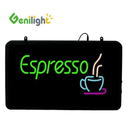 CE RoHS Certified Genilight 22x13 Inch LED Advertising Light Box - Espresso Neon Sign