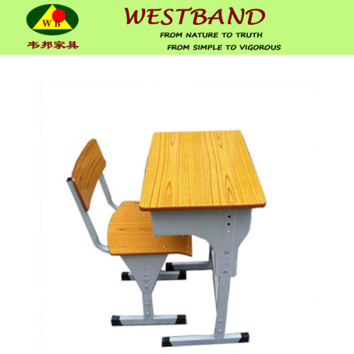 Adjustable and Assembly Wooden School Desk and Chair (WB-SD001)